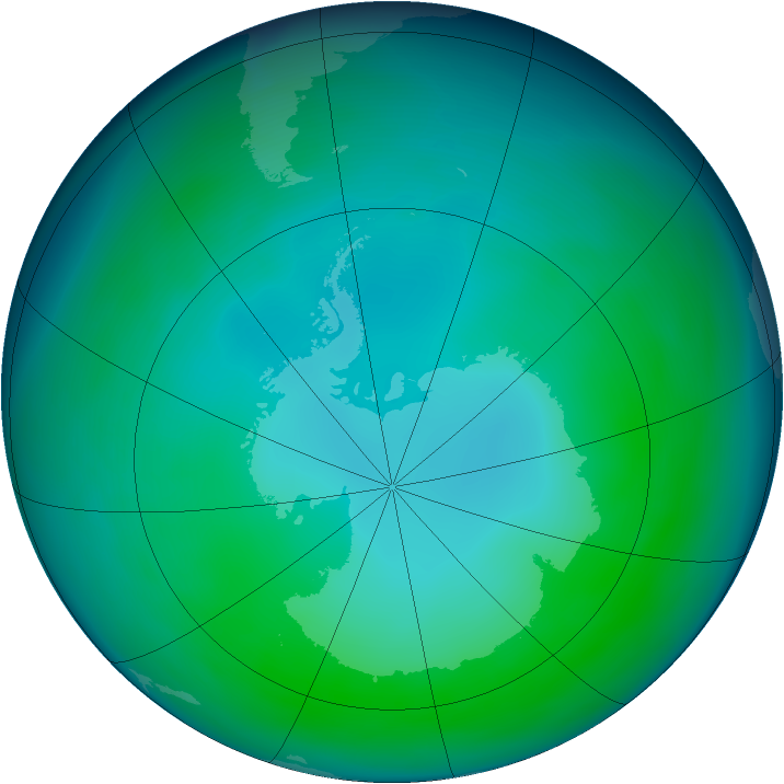 Antarctic ozone map for May 2005